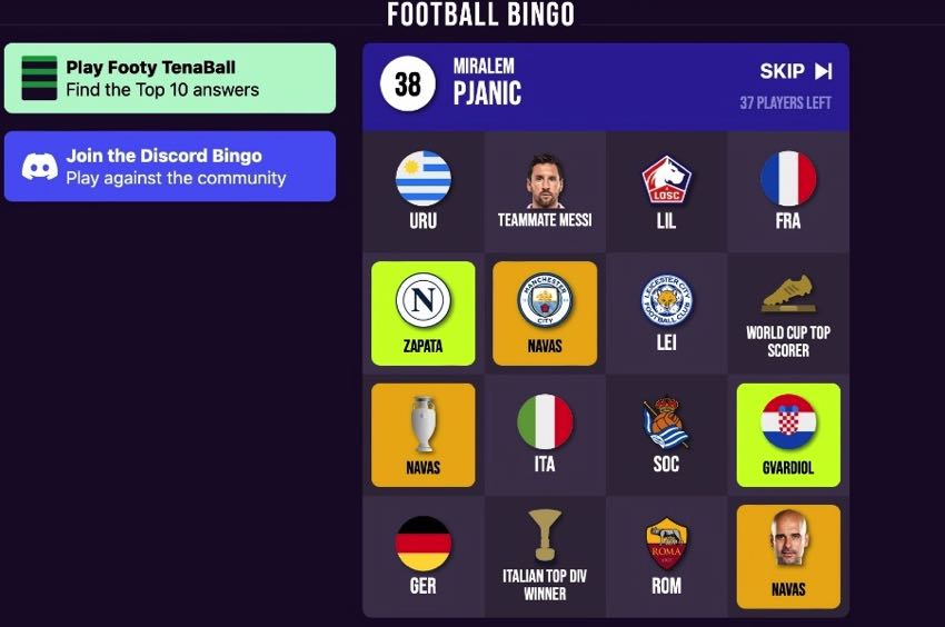 Football Bingo screenshot