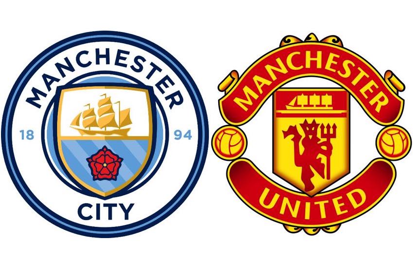 Man City vs Man United logos