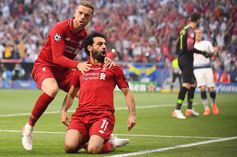 Mohamed Salah Celebrating a Goal for Liverpool