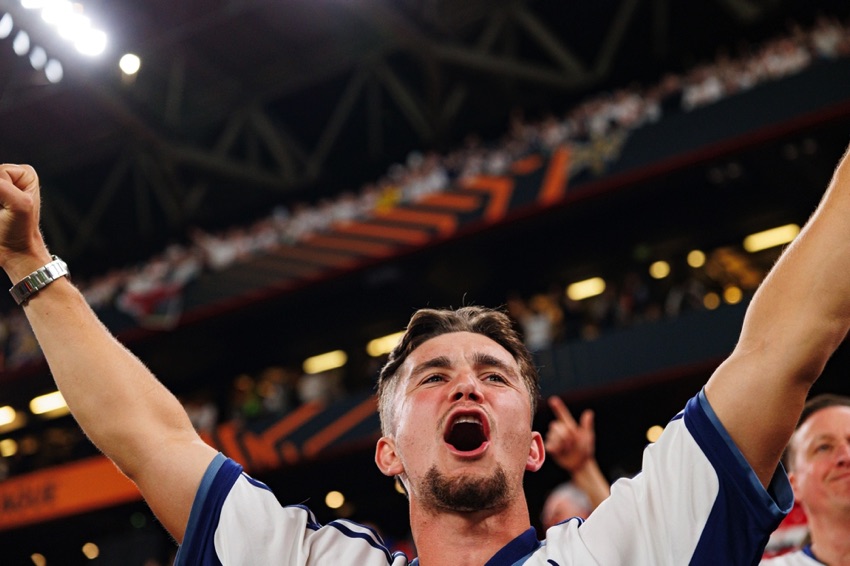 Spurs player celebrating