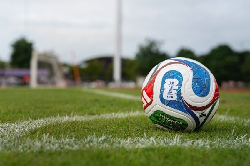 World Cup ball near empty goal