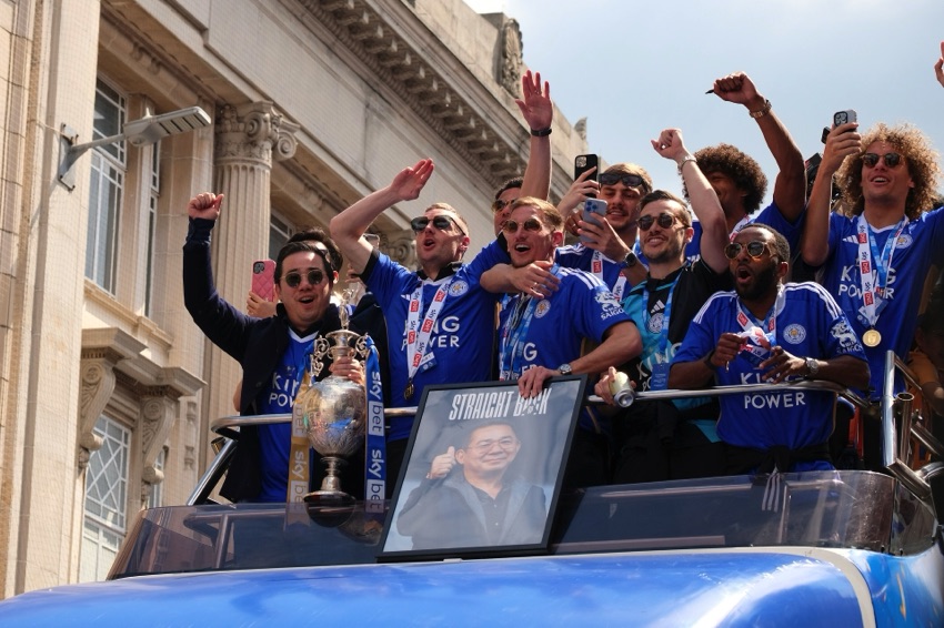 Leicester City celebrates Premier League promotion